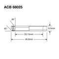 ENDURO BEARINGS - ENDURO BEARINGS Acb 68025 cc - abec 5 - black oxide (angular contact) - 3315x469x65 (36x45°)