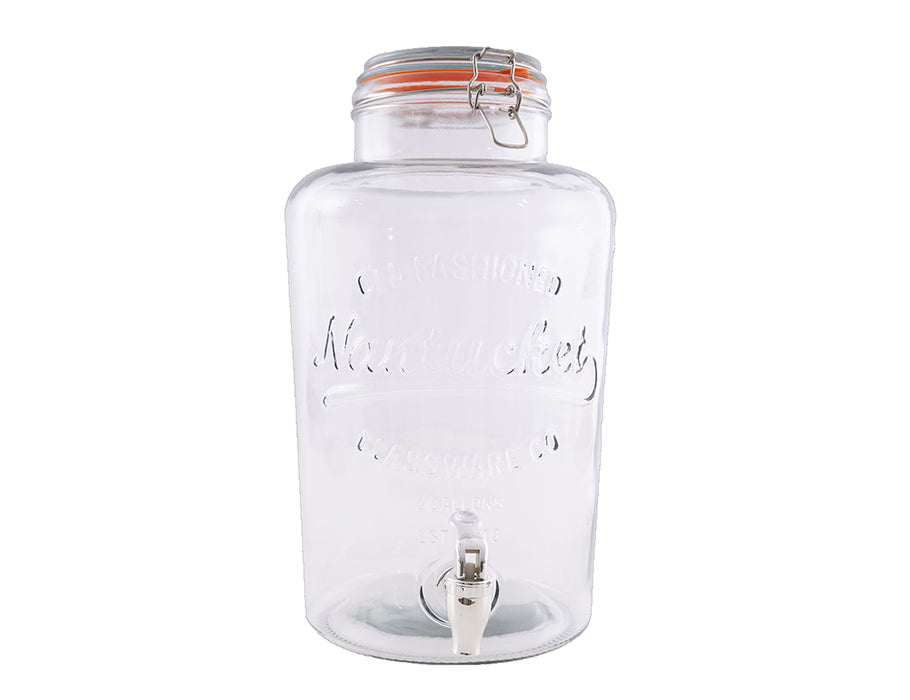Point virgule glazen pot met kraantje 8l