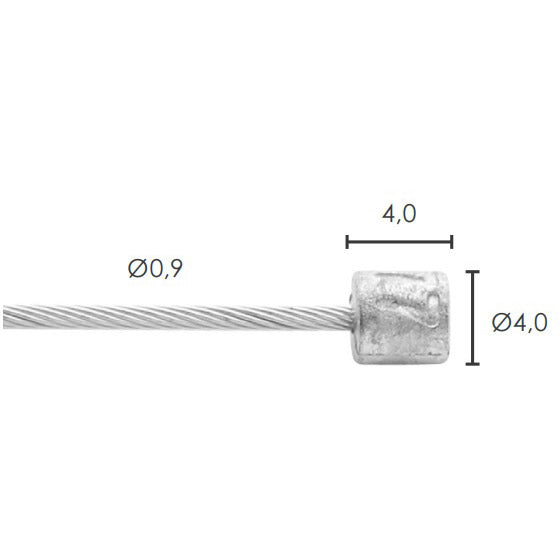 Elvedes - schakel binnenkabel �09mm 2500mm n�4x4 rvs (50st)