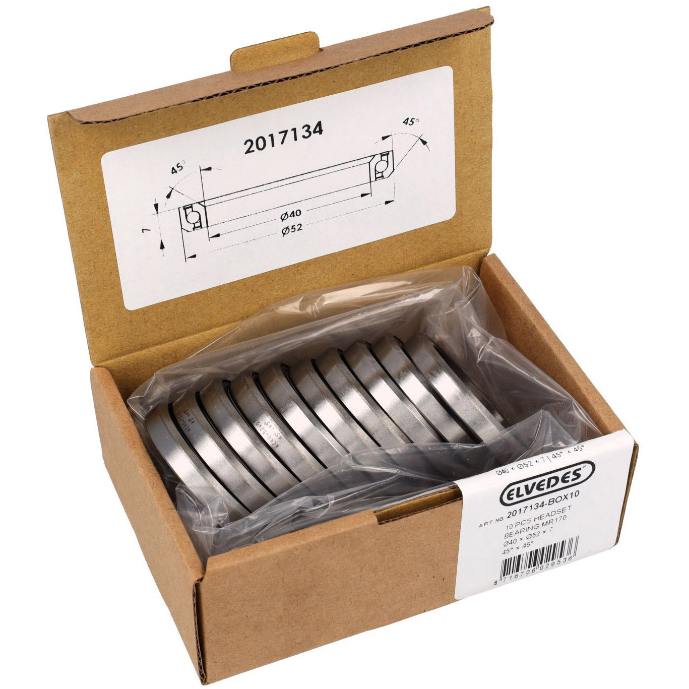 Elvedes - balhoofdlager 40 x 52 x 7 - 45� x 45� (10st)
