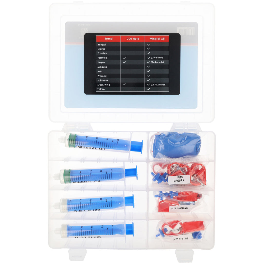 Elvedes - Rem ond. hydro/ bleeding / ontluchtings kit universeel tbv vervangen mineraal & dot vloeistof