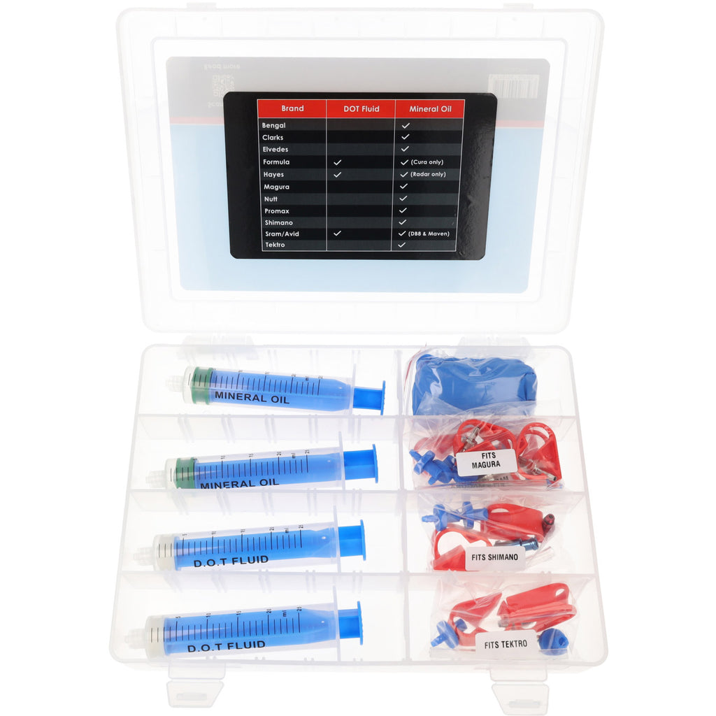 Elvedes - Rem ond. hydro/ bleeding / ontluchtings kit universeel tbv vervangen mineraal & dot vloeistof