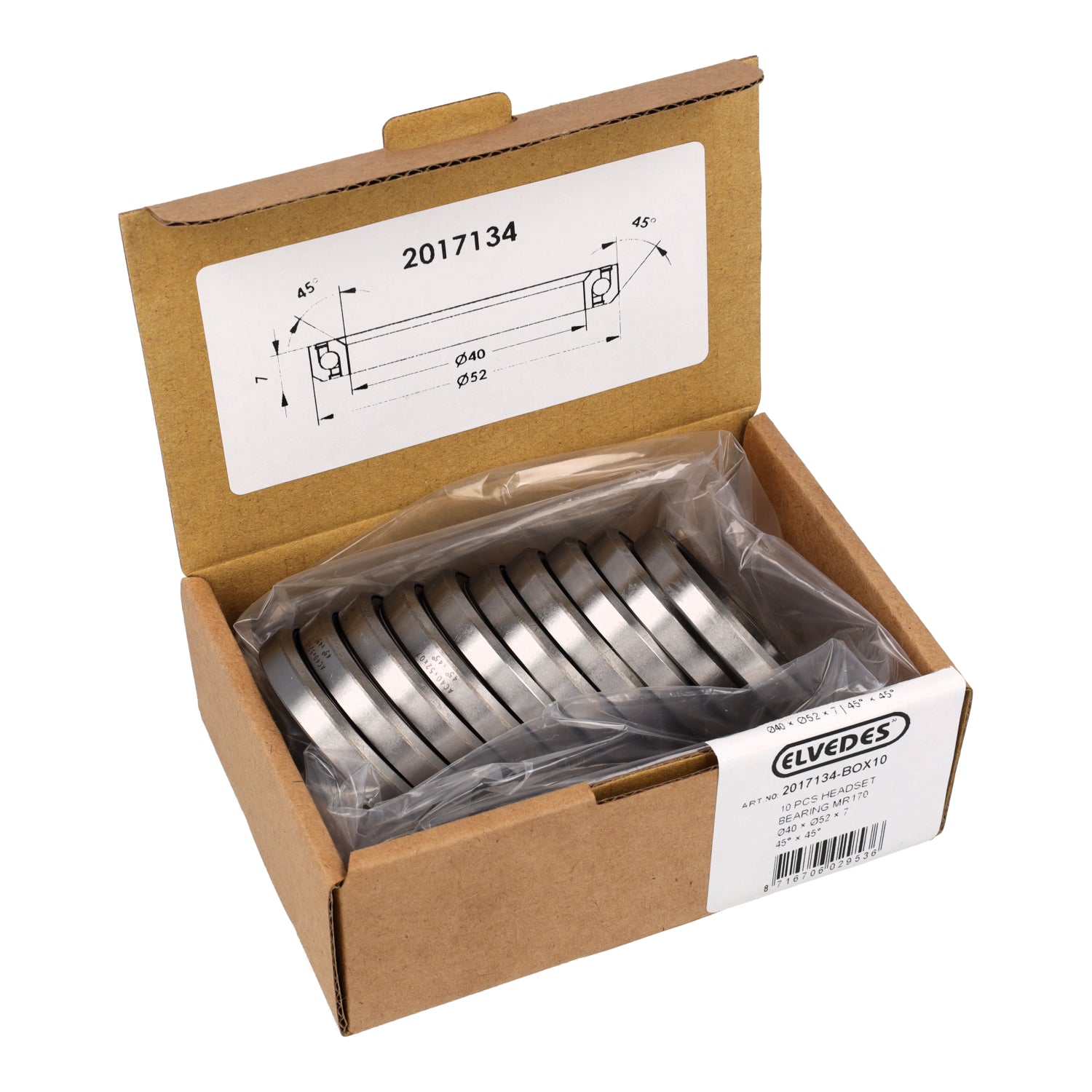 Elvedes - balhoofdlager 40 x 52 x 7 - 45� x 45� (10st)