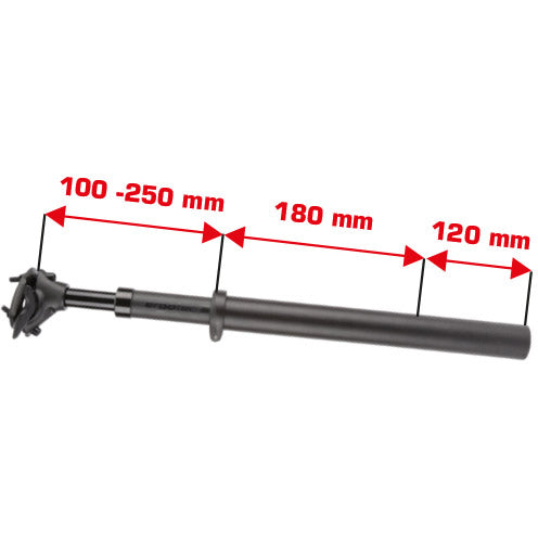 Ergotec - Ergotec verende zadelpen sp-10.0 vario 349 550mm zwart