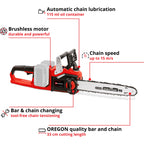 Einhell accu kettingzaag ge-lc 36 35 li-solo (rood zwart, accu en oplader niet inbegrepen)