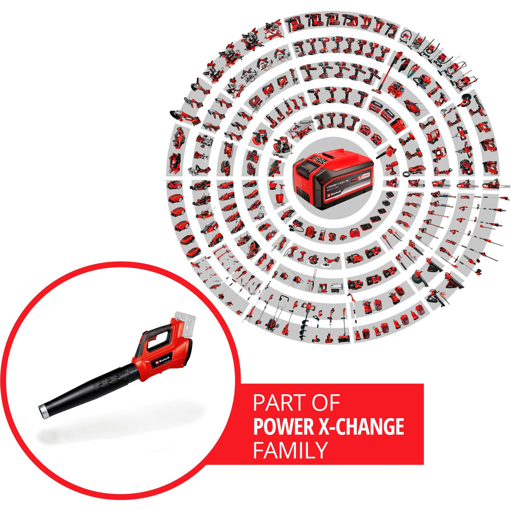 Einhell ge-lb 36 210 li e-solo bladblazer (rood zwart, accu en oplader niet inbegrepen)
