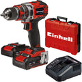 Einhell te-cd 18 50 li-i bl kit 2.0 klopboor- schroefmachine klopboorschroevendraaier (rood zwart, koffer, snellader en 2 accu's inbegrepen)