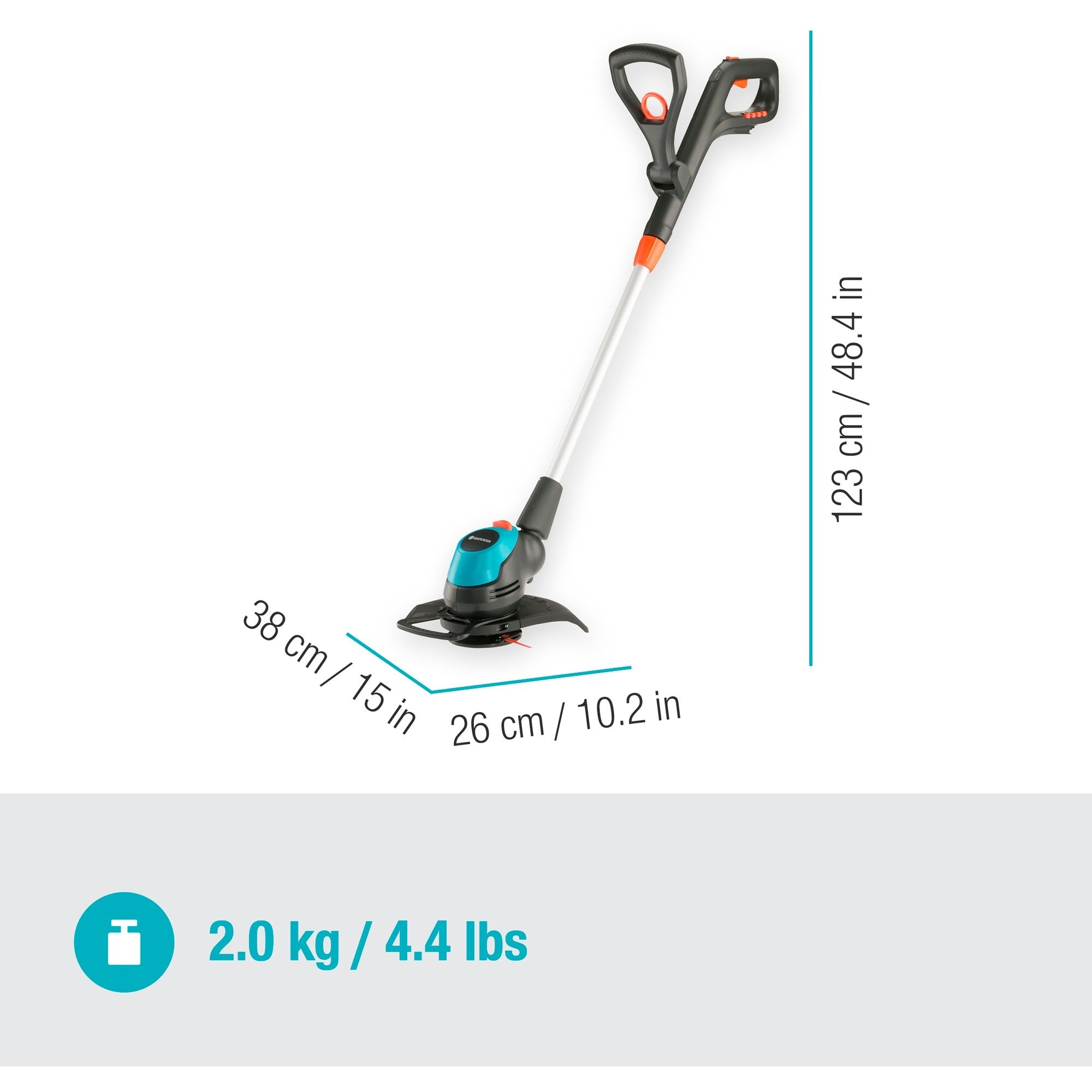 Gardena easycut 23 18v p4a solo grastrimmer (grijs turquoise, 14700-55, accu niet inbegrepen)