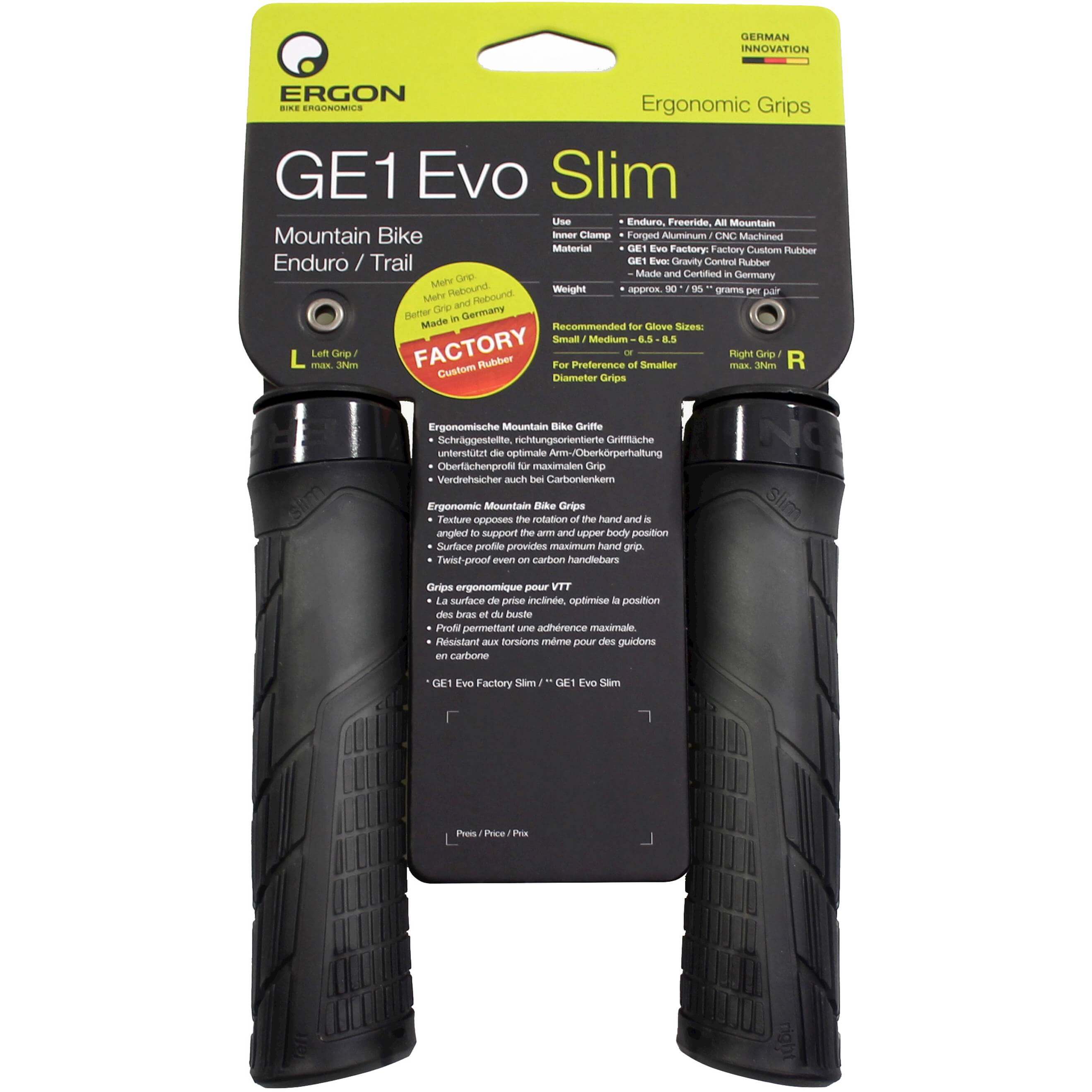 Ergon Grips GE1 Evo Factory slim gelé noir