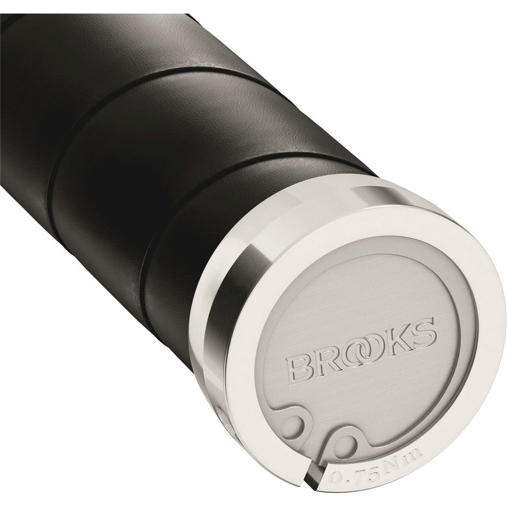 Brooks handvatten slender leather grips 100mm black