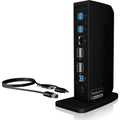 Icy box ib-dk2252ac dockingstation (zwart, usb-a, hdmi, displayport)