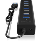 Icy box ib-hub1700-u3 usb-hub (zwart)