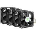 Inter-tech ipc fan set 80 mm case fans (zwart, 4 stuks, 80 x 80 x 25 mm, pwm)