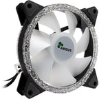 Inter-tech argus rs-071 rgb 120x120x25 case fan (zwart, 120 x 120 x 25 mm, pwm)