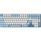 Iqunix f97 wintertide wireless mechanical keyboard, gaming toetsenbord (lichtblauw, us lay-out, cherry mx brown, rgb leds, 96%, hot-swappable, pbt, 2.4ghz | bluetooth 5.1 | usb-c)