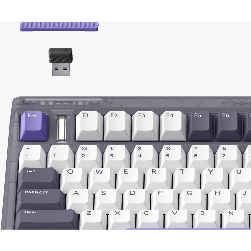 Iqunix og80 lavandin wireless mechanical keyboard, gaming toetsenbord (lavendel, us lay-out, cherry mx brown, 80% (tkl), hot-swappable, pbt, 2.4ghz | bluetooth 5.1 | usb-c)
