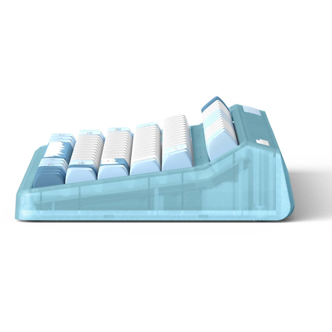 Iqunix og80 wintertide wireless mechanical keyboard, gaming toetsenbord (lichtblauw, us lay-out, iqunix moonstone, rgb leds, 80% (tkl), hot-swappable, pbt, 2.4ghz | bluetooth 5.1 | usb-c)
