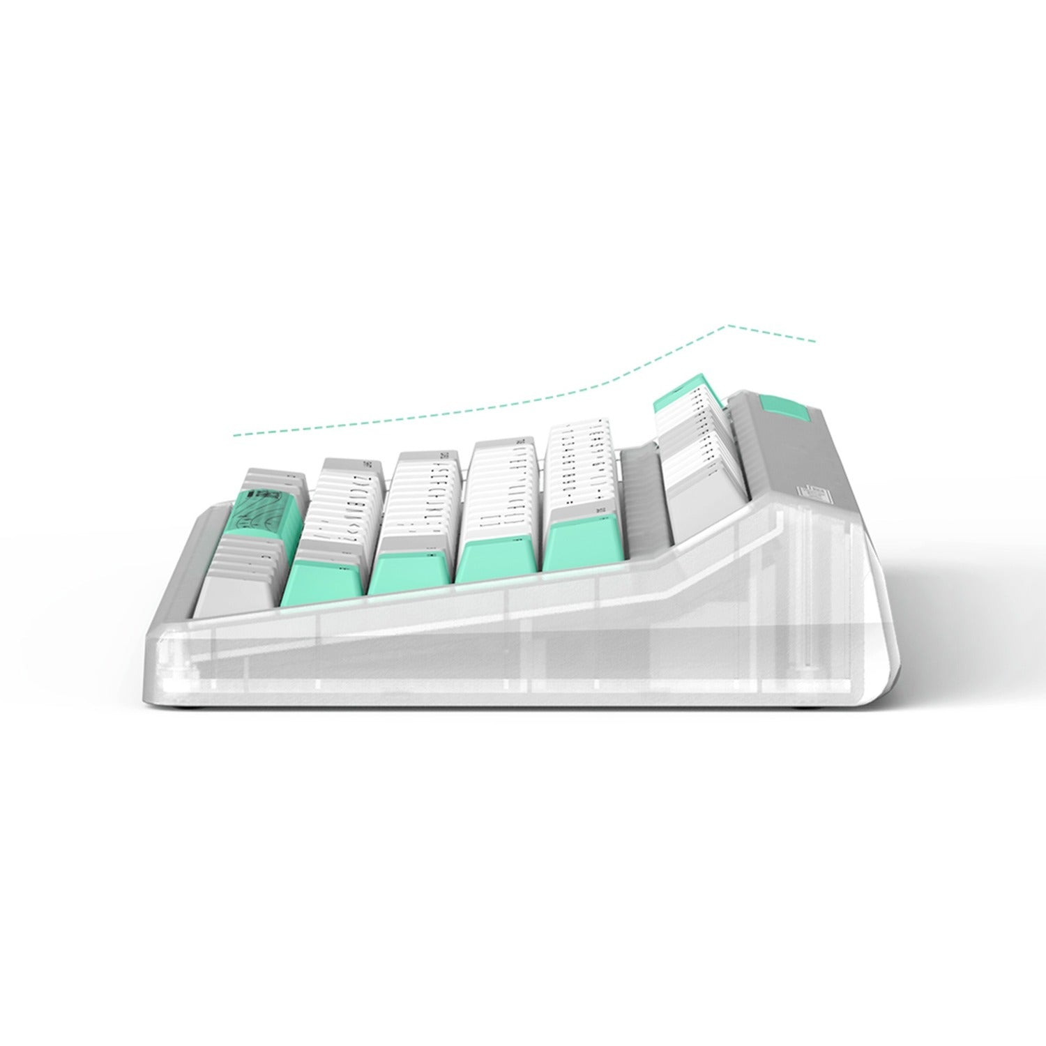Iqunix og80 wormhole wireless mechanical keyboard, gaming toetsenbord (grijs groen, us lay-out, cherry mx red, rgb leds, 80% (tkl), hot-swappable, pbt, 2.4ghz | bluetooth 5.1 | usb-c)