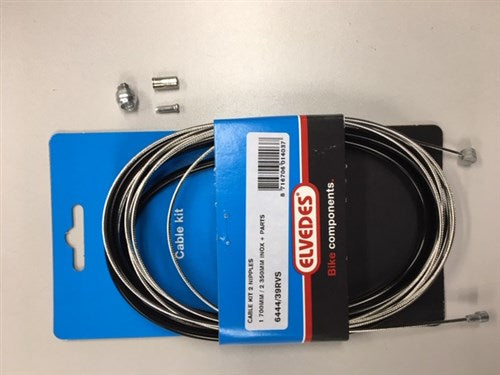 Elvedes - Kabel uni 2 nippels 2.35m rvs zwart 6444/39rvs