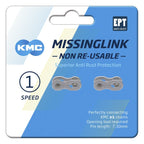 KMC MissingLink E1/E8 EPT, 3/32, 2 pièces, argent