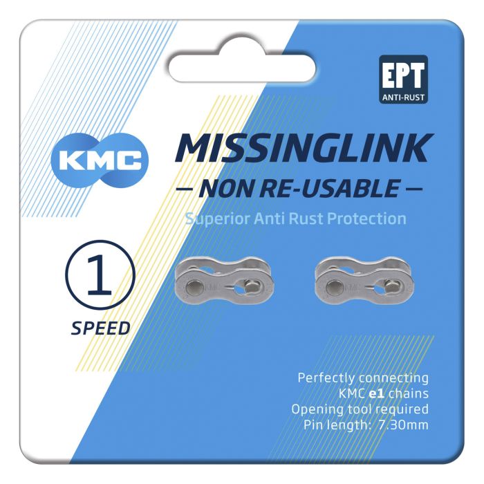KMC MissingLink E1/E8 EPT, 3/32, 2 pièces, argent