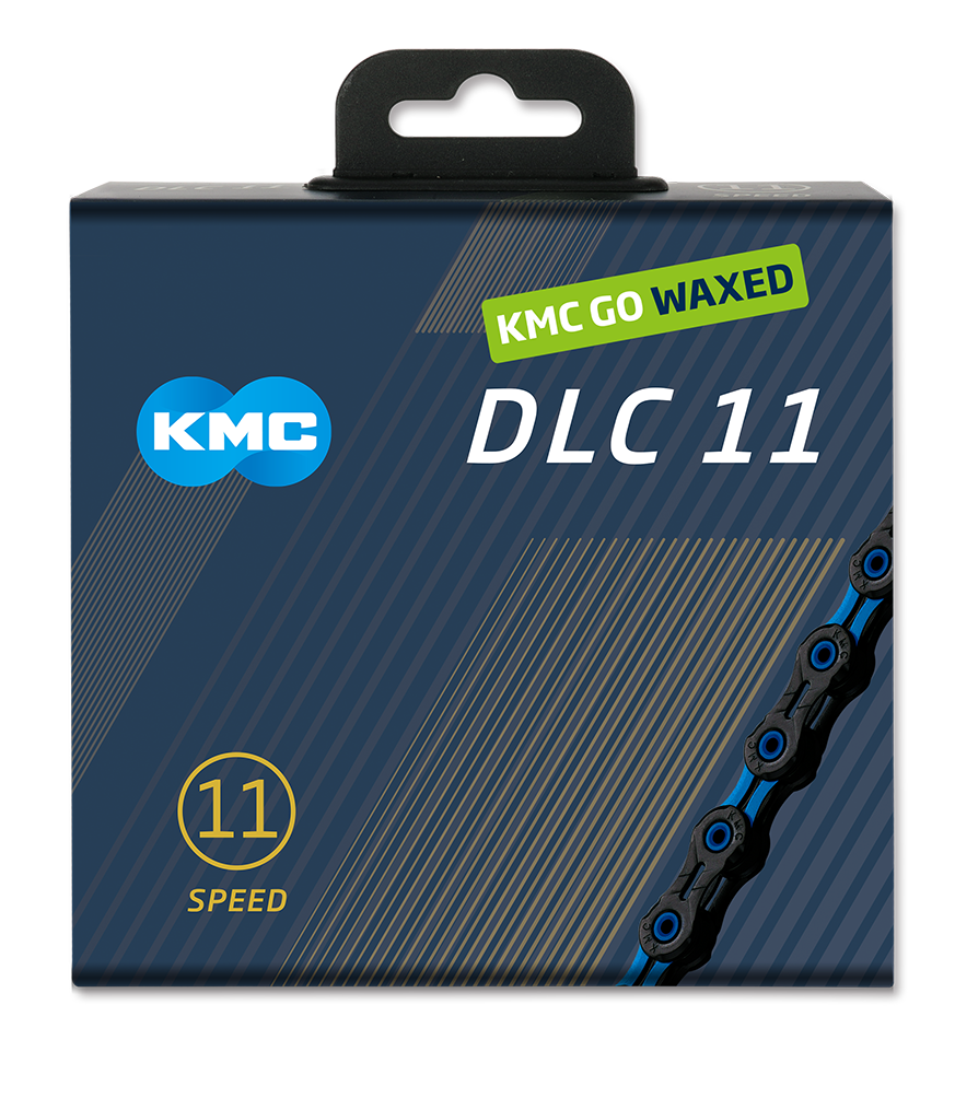 KMC - ketting dlc11 black/blue 118s waxed