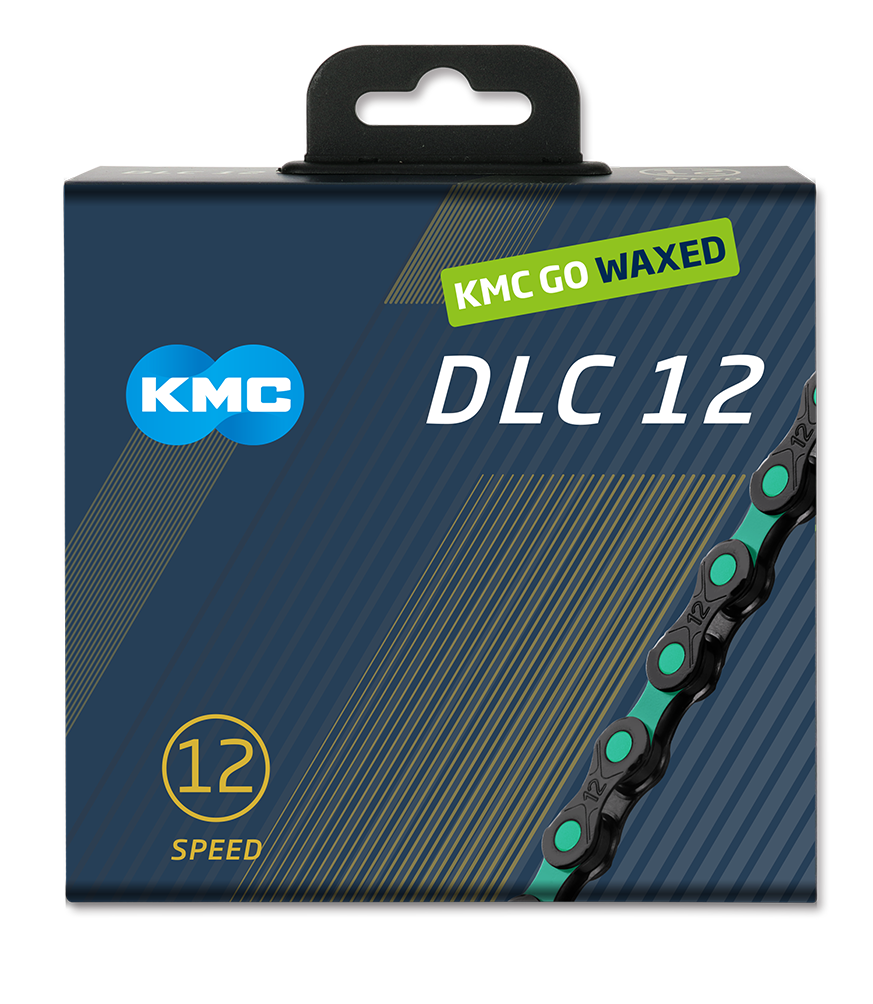 KMC - ketting dlc12 black/celeste 126s waxed