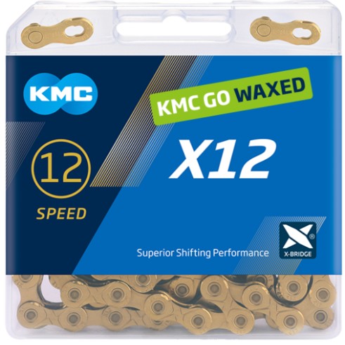 KMC - ketting x12 12v 126l waxed ti-n goud