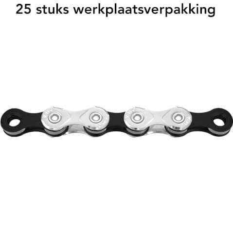 KMC - Ds ketting x12 silver/black 126s bulk waxed (25)
