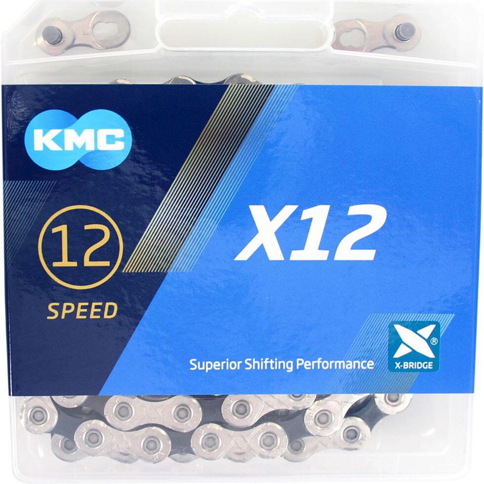KMC - ketting x12 silver/black 126s