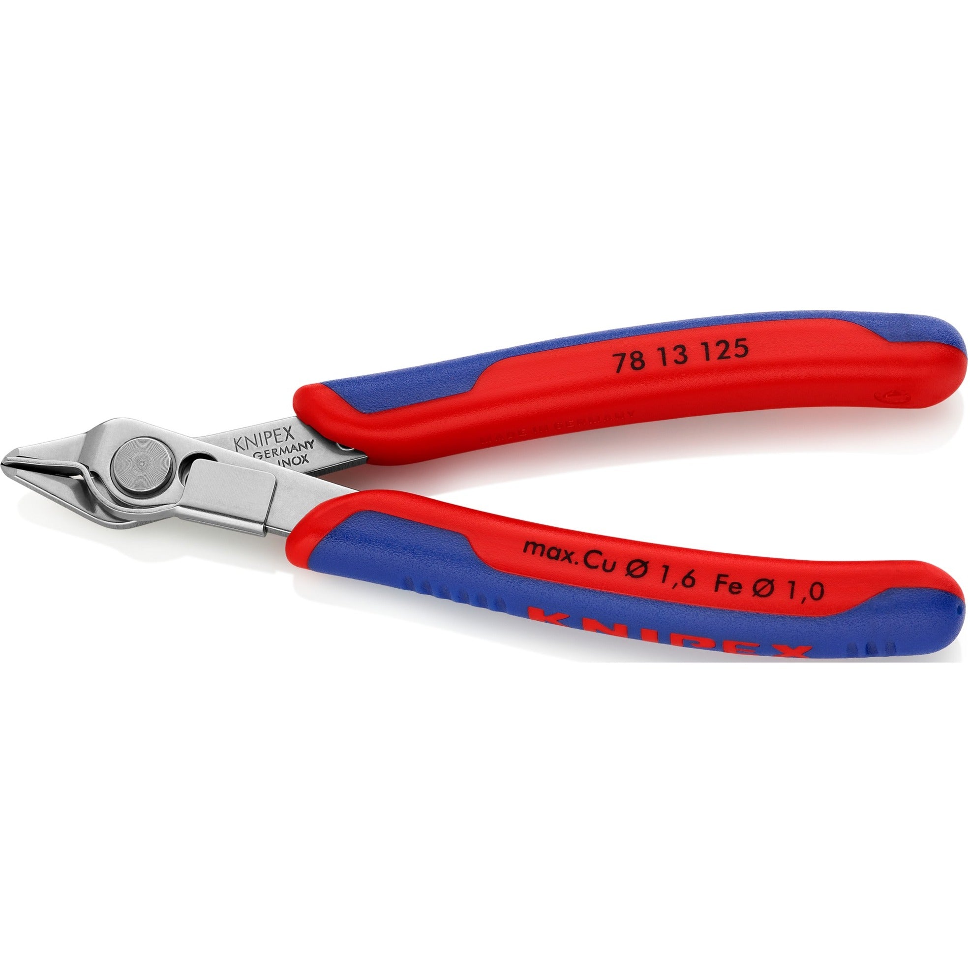 Knipex electronic super knips 78 13 125 elektronica-tang (rood blauw)