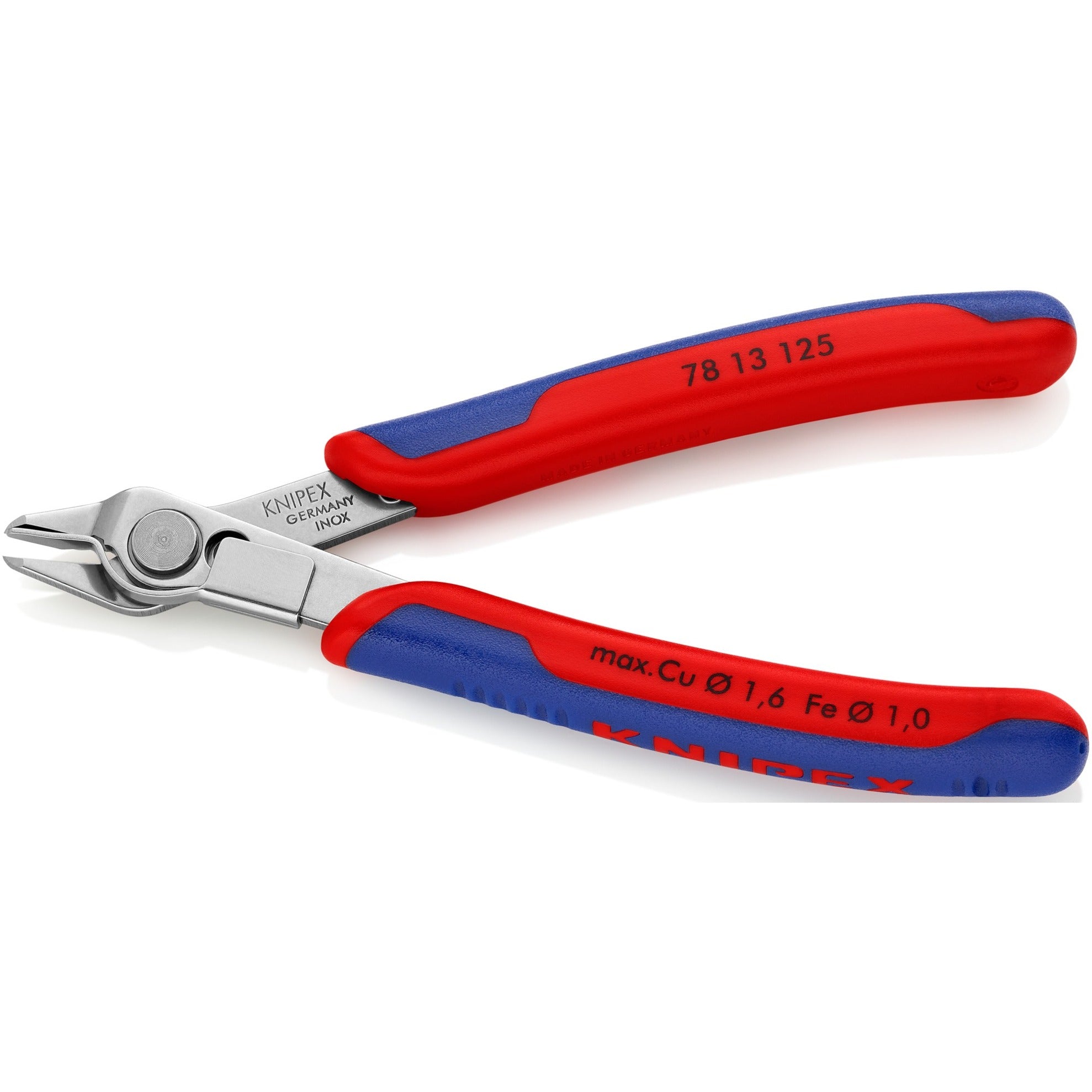 Knipex electronic super knips 78 13 125 elektronica-tang (rood blauw)