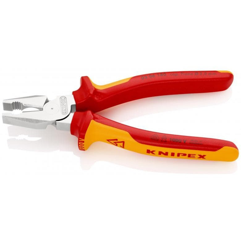 Knipex kracht-kombitang 02 06 180 vde combinatietang (rood geel, lengte 180mm)