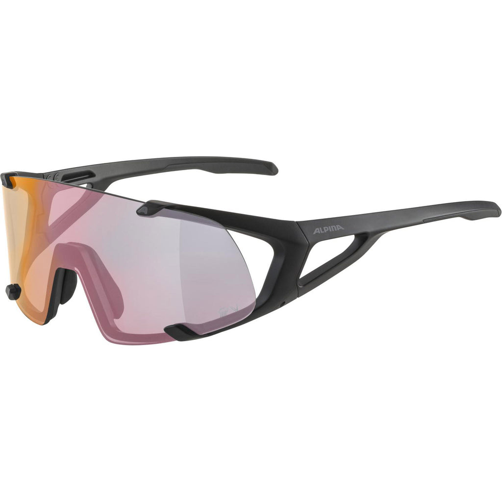 Alpina Lunettes HAWKEYE S QV noir mat/arc-en-ciel miroir.Cat.1-3