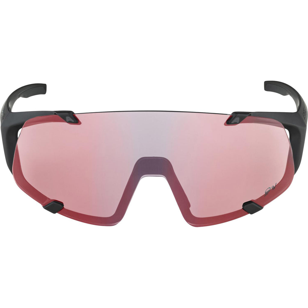 Alpina Lunettes HAWKEYE S QV noir mat/arc-en-ciel miroir.Cat.1-3