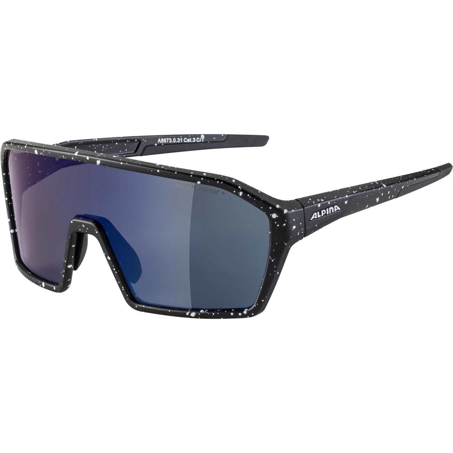 Alpina - sports sportbril ram q-lite blauwe spiegellens zwart