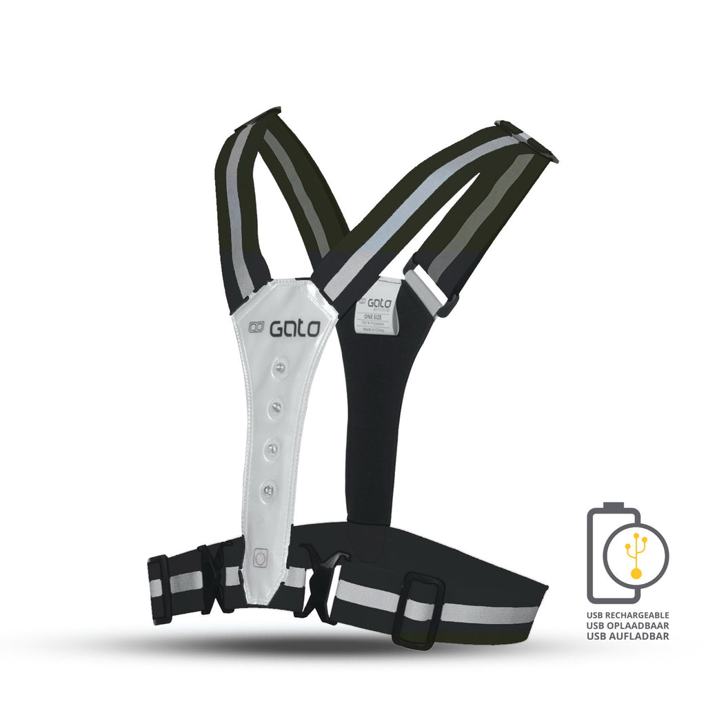Gato Safer sport vest led usb antraciet one size