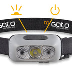 hoofd- helmlamp USB grijs one-size