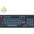 Keychron v5 max-d4, toetsenbord (zwart, us lay-out, gateron jupiter banana, rgb leds, 96%, double-shot pbt, hot swap, 2.4 | bluetooth | usb-c, knob)