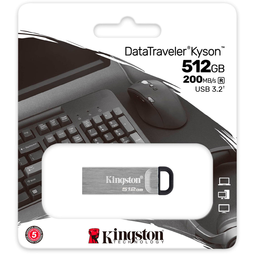 Kingston datatraveler kyson 512 gb usb-stick (zilver, dtkn 512gb)