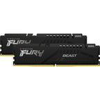 Kingston fury 32 gb ddr5-5600 (2x 16 gb) kit werkgeheugen (zwart, kf556c40bbk2-32, beast, xmp)