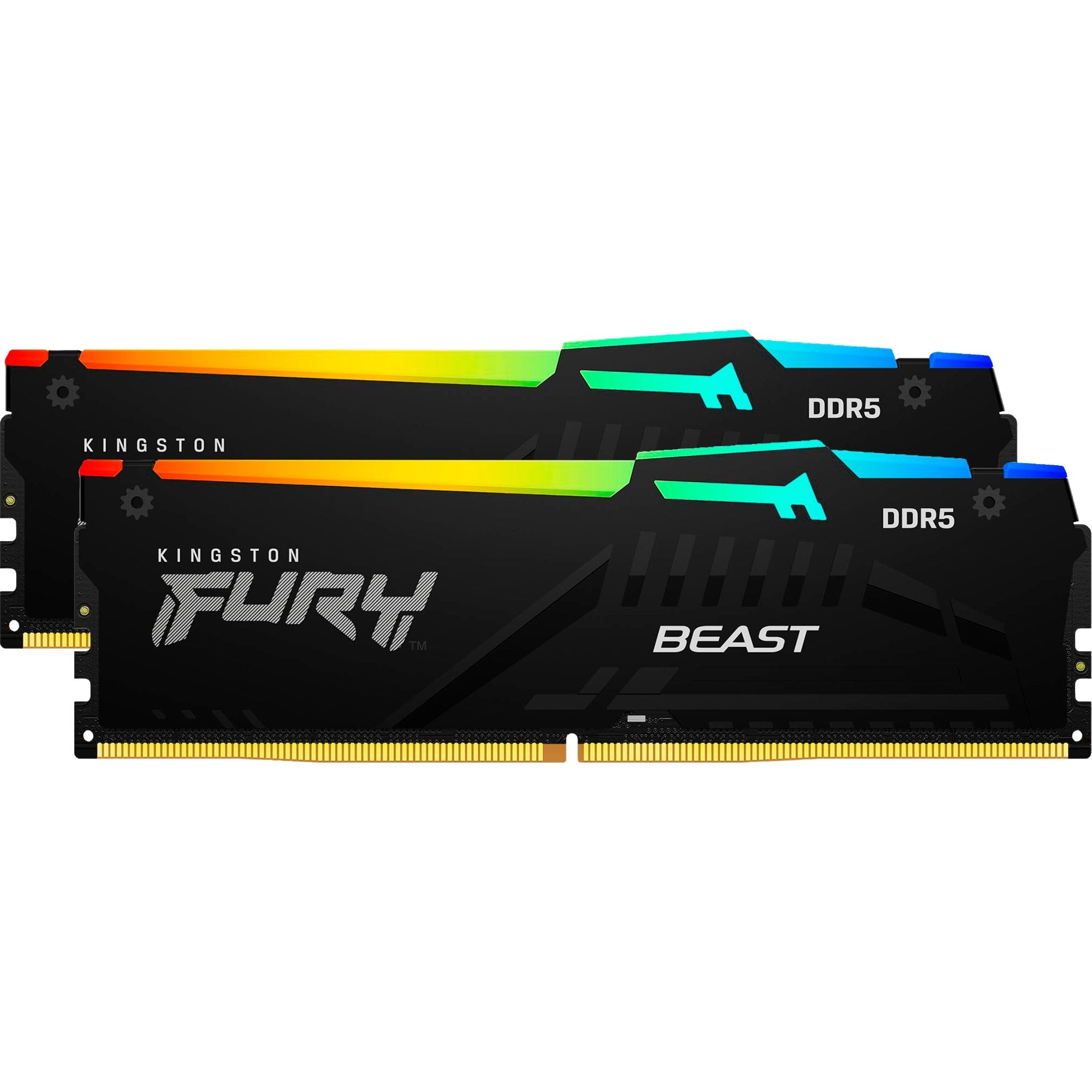 Kingston fury 32 gb ddr5-6000 (2x 16 gb) kit werkgeheugen (zwart, kf560c30bbeak2-32, beast rgb, xmp, expo)