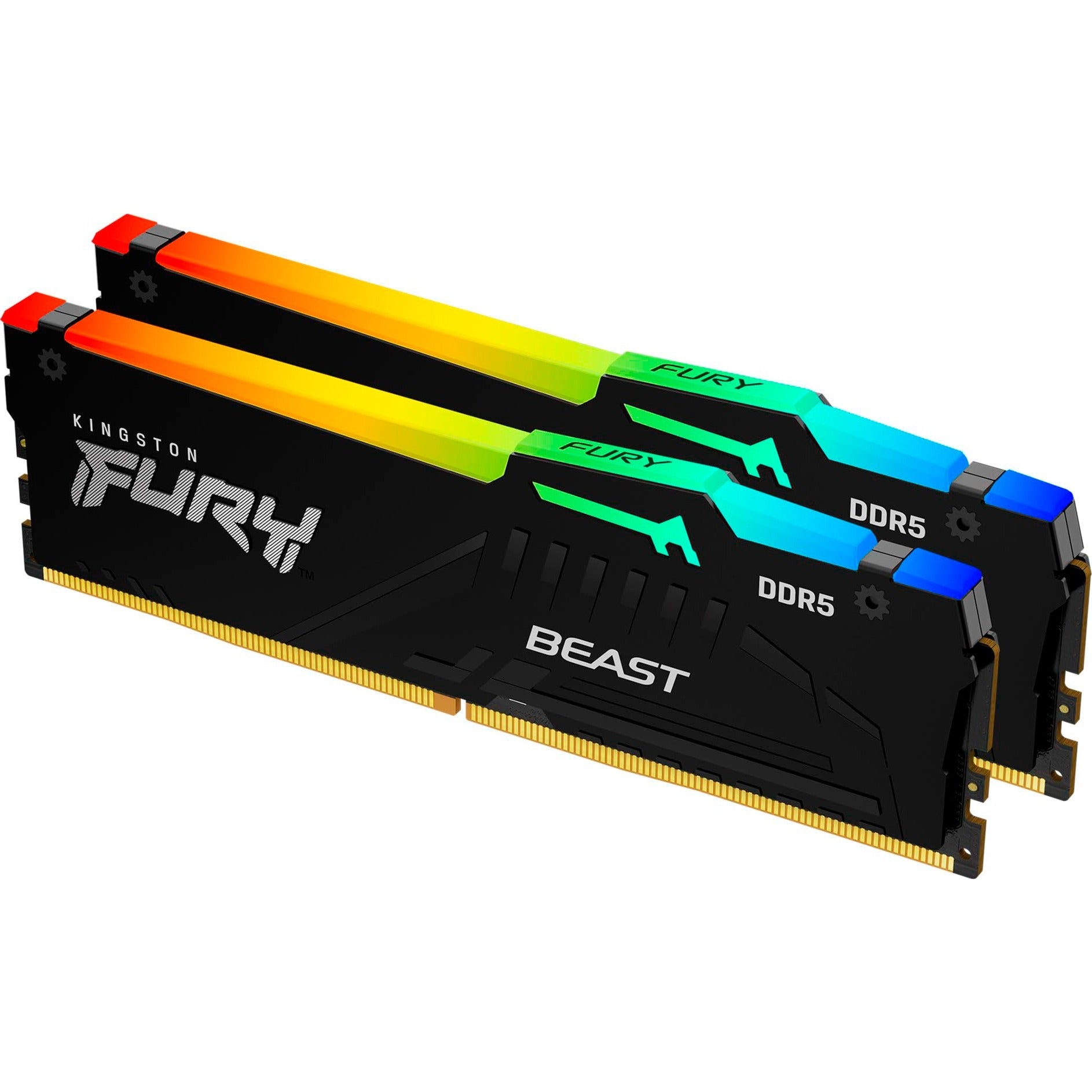 Kingston fury 32 gb ddr5-6000 (2x 16 gb) kit werkgeheugen (zwart, kf560c30bbeak2-32, beast rgb, xmp, expo)