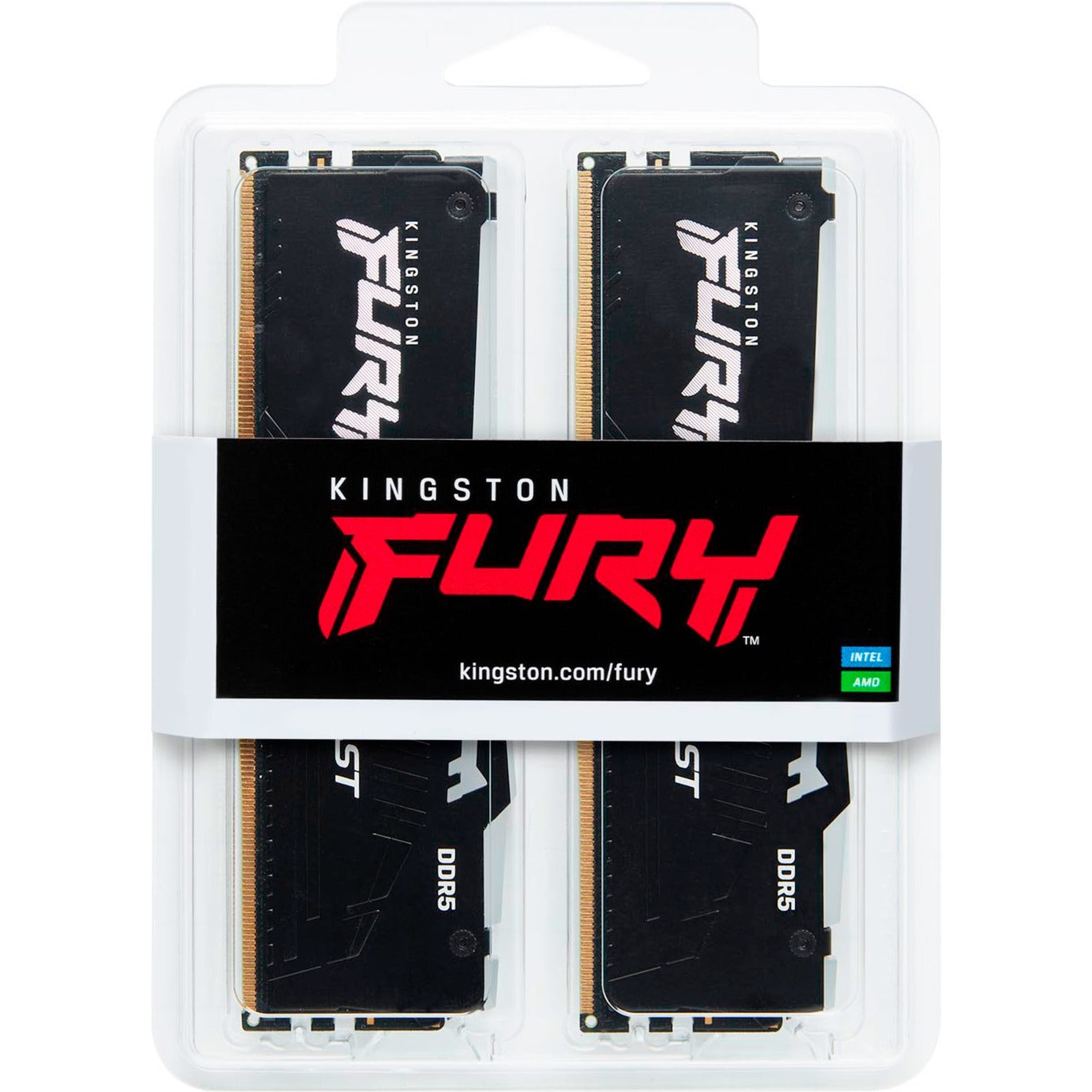 Kingston fury 32 gb ddr5-6000 (2x 16 gb) kit werkgeheugen (zwart, kf560c30bbeak2-32, beast rgb, xmp, expo)