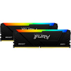 Kingston fury 64 gb ddr4-3200 kit werkgeheugen (zwart, beast rgb, xmp 2.0)
