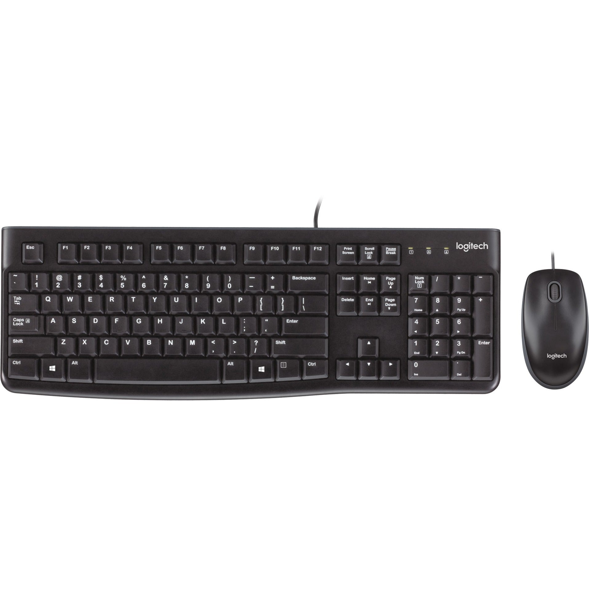 Logitech desktop mk120, desktopset (zwart, eu lay-out (qwerty), rubberdome, retail)