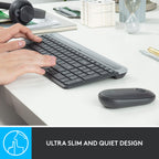 Logitech mk470 slim wireless keyboard and mouse combo , desktopset (zwart, us-international, scissor switches, 1000 dpi)