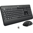 Logitech mk540 advanced - draadloze toetsenbord- en muiscombinatie, desktopset (donkergrijs, eu lay-out (qwerty), 1000 dpi)