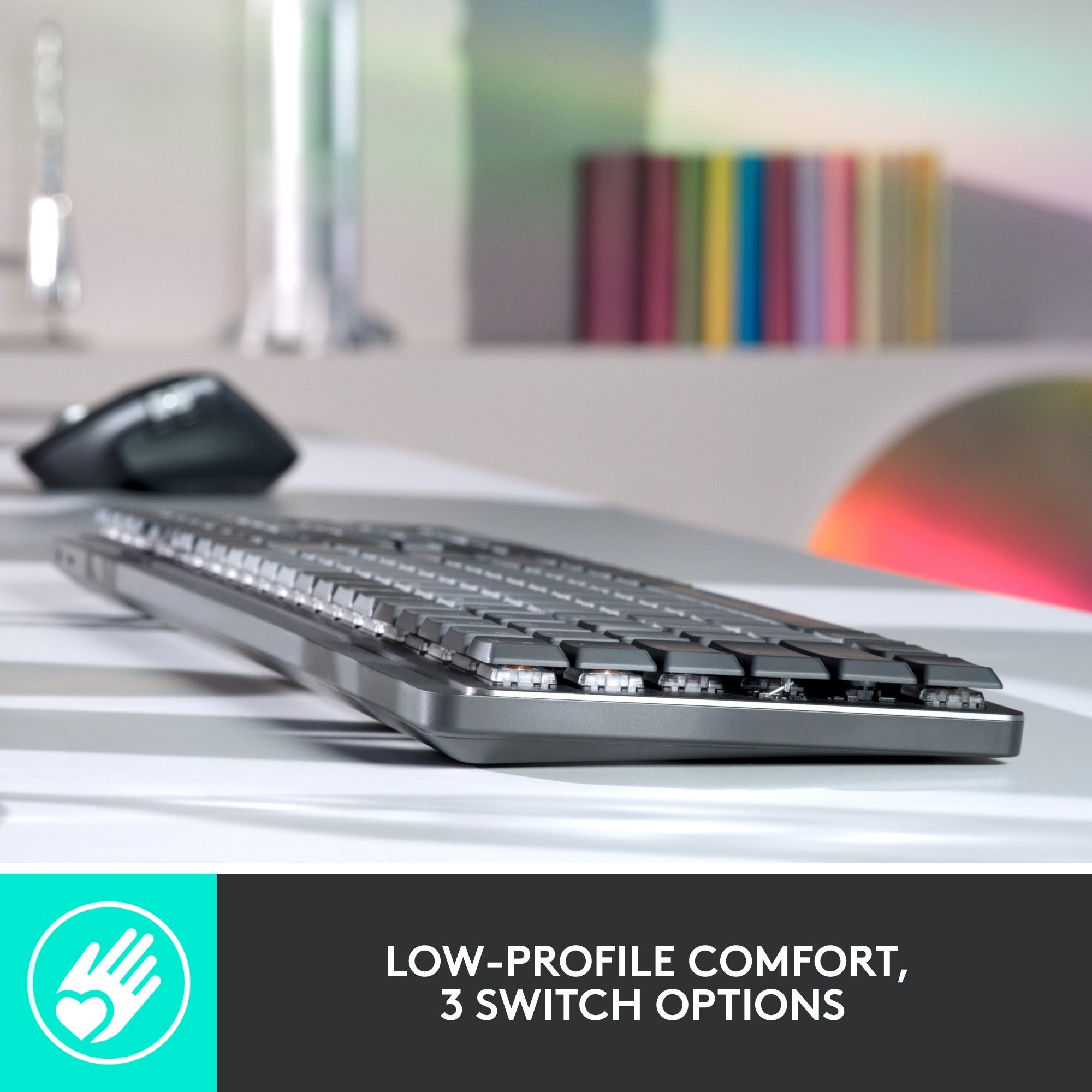 Logitech mx mechanical, toetsenbord (zwart grijs, us-international, bluetooth low energy)