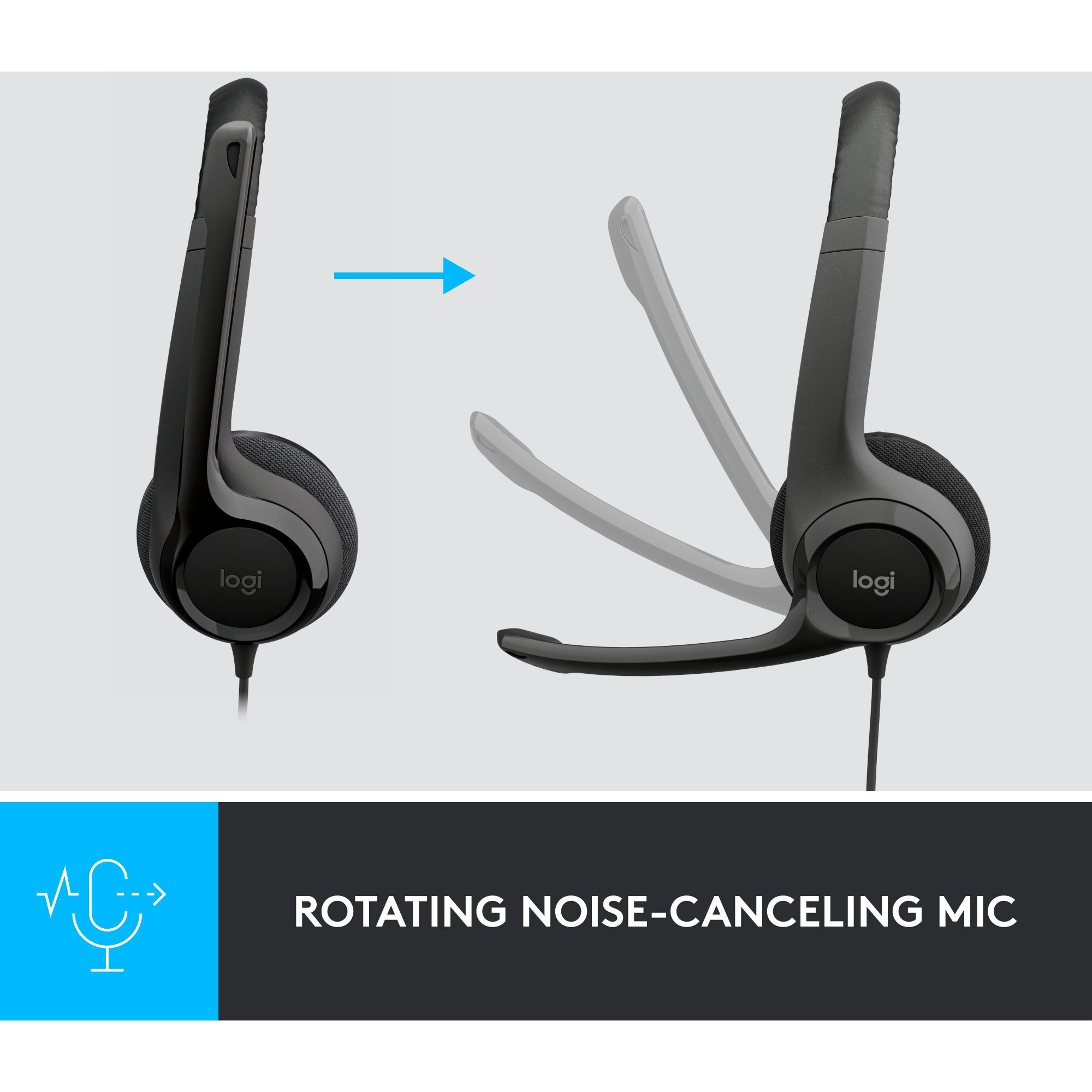 Headset logitec h390 usb zwart
